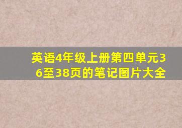 英语4年级上册第四单元36至38页的笔记图片大全