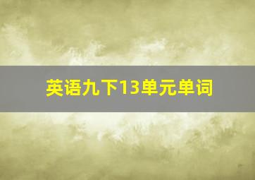 英语九下13单元单词