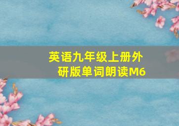 英语九年级上册外研版单词朗读M6