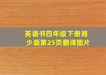 英语书四年级下册湘少版第25页翻译图片