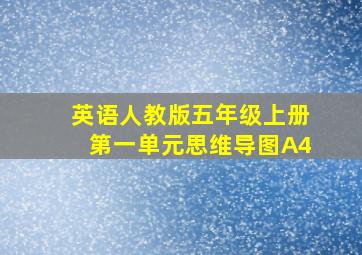 英语人教版五年级上册第一单元思维导图A4