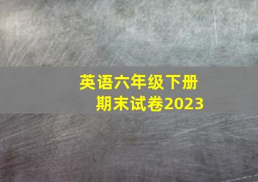 英语六年级下册期末试卷2023