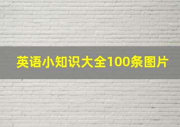 英语小知识大全100条图片