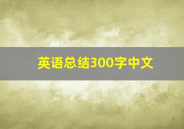 英语总结300字中文