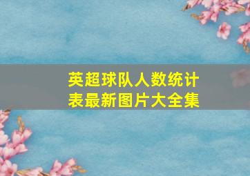 英超球队人数统计表最新图片大全集