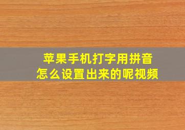 苹果手机打字用拼音怎么设置出来的呢视频