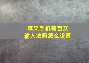 苹果手机有盲文输入法吗怎么设置