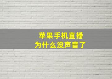 苹果手机直播为什么没声音了