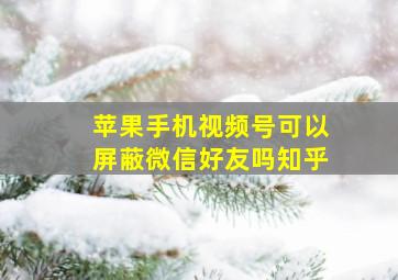 苹果手机视频号可以屏蔽微信好友吗知乎