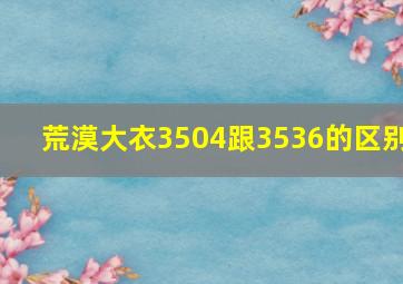 荒漠大衣3504跟3536的区别