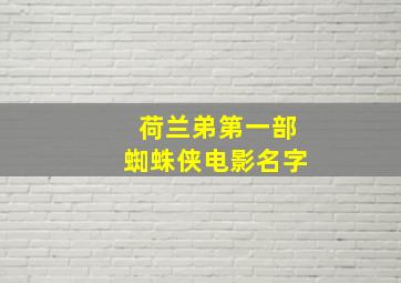 荷兰弟第一部蜘蛛侠电影名字