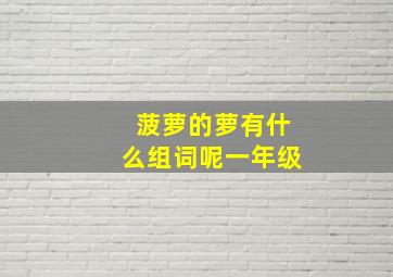 菠萝的萝有什么组词呢一年级