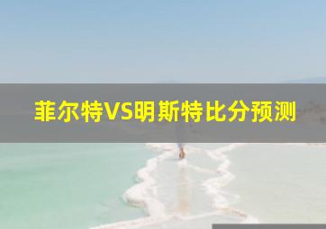 菲尔特VS明斯特比分预测