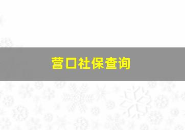 营口社保查询