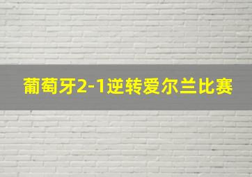 葡萄牙2-1逆转爱尔兰比赛