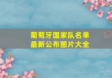 葡萄牙国家队名单最新公布图片大全