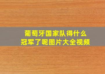 葡萄牙国家队得什么冠军了呢图片大全视频