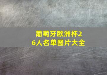 葡萄牙欧洲杯26人名单图片大全