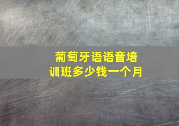 葡萄牙语语音培训班多少钱一个月