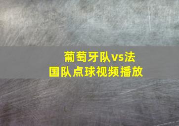 葡萄牙队vs法国队点球视频播放