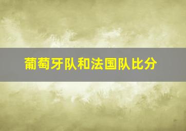 葡萄牙队和法国队比分