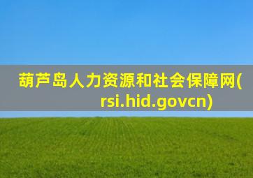 葫芦岛人力资源和社会保障网(rsi.hid.govcn)