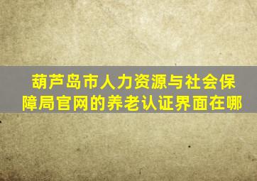 葫芦岛市人力资源与社会保障局官网的养老认证界面在哪