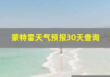 蒙特雷天气预报30天查询