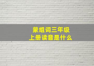 蒙组词三年级上册读音是什么