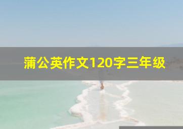 蒲公英作文120字三年级