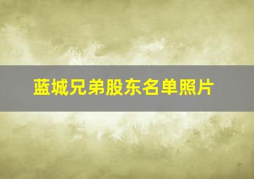 蓝城兄弟股东名单照片