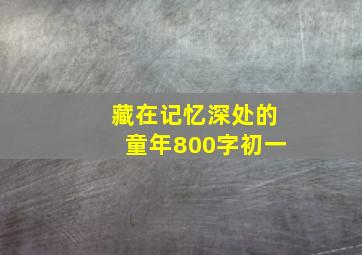 藏在记忆深处的童年800字初一