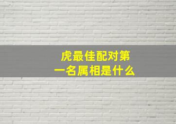 虎最佳配对第一名属相是什么