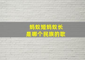 蚂蚁短蚂蚁长是哪个民族的歌