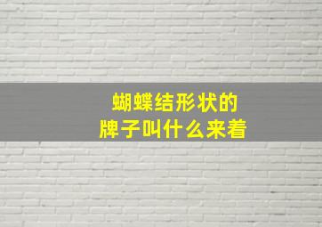 蝴蝶结形状的牌子叫什么来着