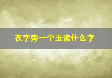 衣字旁一个玉读什么字