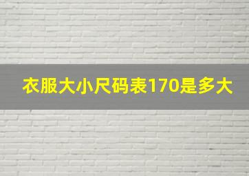 衣服大小尺码表170是多大