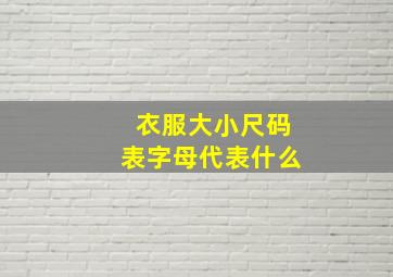 衣服大小尺码表字母代表什么