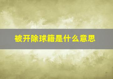 被开除球籍是什么意思