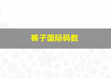 裤子国际码数