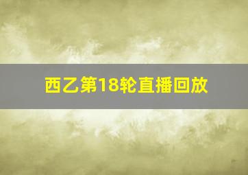 西乙第18轮直播回放