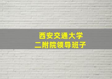 西安交通大学二附院领导班子