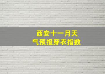 西安十一月天气预报穿衣指数