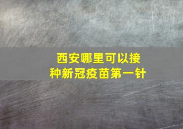 西安哪里可以接种新冠疫苗第一针