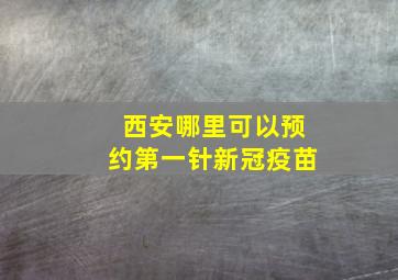 西安哪里可以预约第一针新冠疫苗