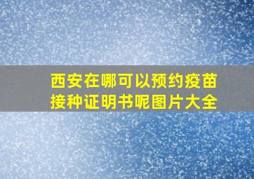 西安在哪可以预约疫苗接种证明书呢图片大全