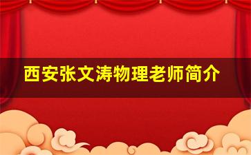 西安张文涛物理老师简介