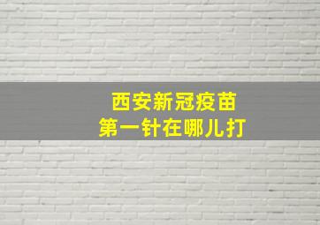 西安新冠疫苗第一针在哪儿打