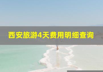 西安旅游4天费用明细查询