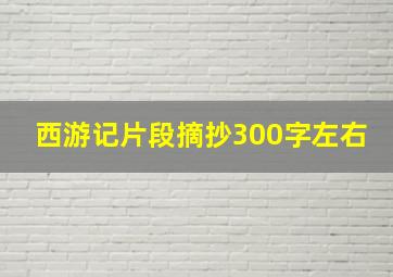 西游记片段摘抄300字左右